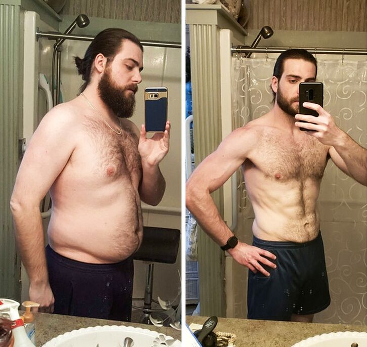 Abslim man before and after application